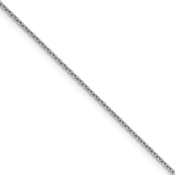 1.4mm 14k White Gold Solid Classic Cable Chain Necklace, 24 Inch - Picture 1 of 8